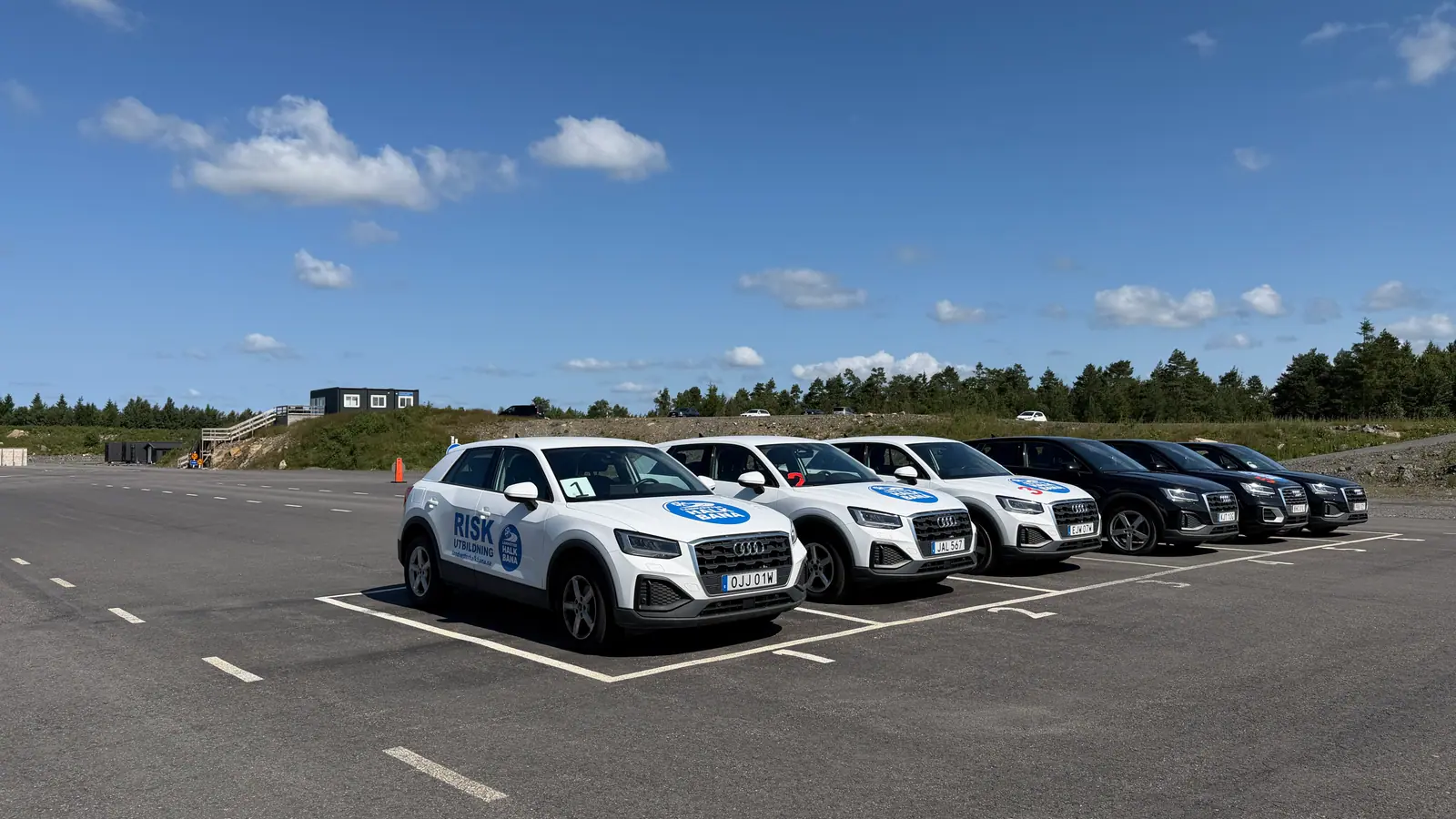 Training cars lined up at Landvetter Halkbana